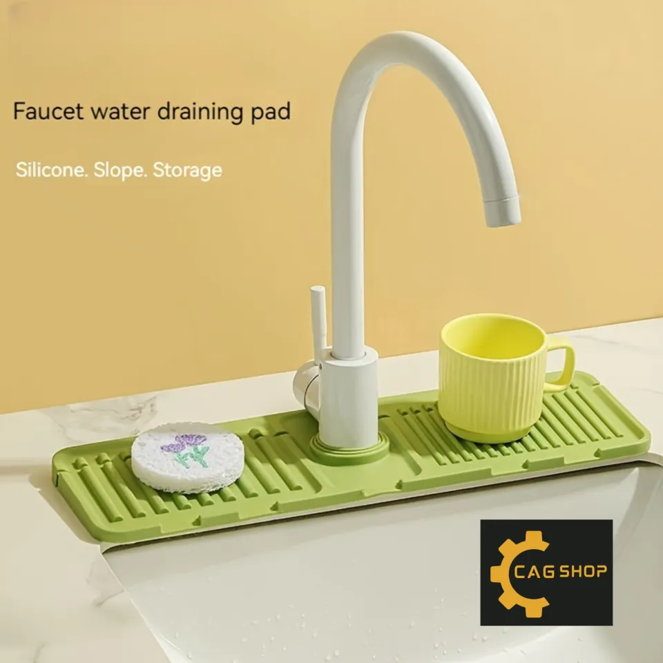 1pc Silicone Faucet Drip Pad, Kitchen Sink Mat, Bathroom Storage