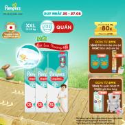 Combo 3 Tã Bỉm Quần PAMPERS Giữ Dáng Gói Đại, Size XXL 44 miếng, 15-25kg,