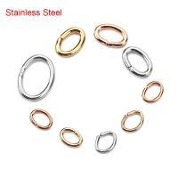 100pcs Oval Strong Stainless Steel Gold Color Jump Rings Split Rings Connectors For Jewelry Making Bracelet Necklace Findings