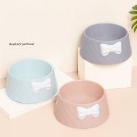 Pet Dog Food Bowls Lovely Bowknot Puppy Feeder Dish Bowl Diamond Pattern Bow Cat Bowl for Water Sweet Princess Pet Feeding Bowls