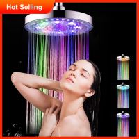 8 inch RGB LED Light Shower Head Round Automatic Changing Water Saving Rain High Pressure Bathroom Rainfall Shower Showerheads