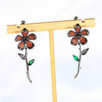 Bilincolor Fashion Orange Small Flower Drop Earring for Women