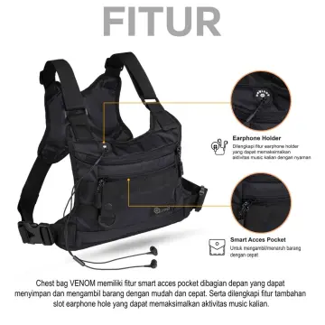 Sling Bag Waist Bag Tas Bahu Tas Selempang Pria VENOM MONOCHROME