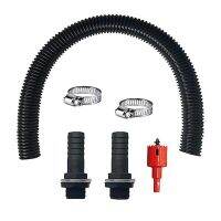 1 Set Rain Butt Connection Set Parts for Rainwater Barrels Including 2 Hose Sockets and 50 cm Connection Hose, 25 mm with Lock Nut