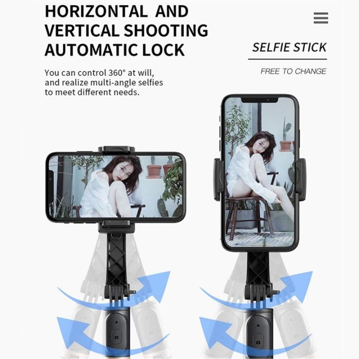 foldable-wireless-tripod-gimbal-stabilizer-selfie-stick-black-with-bluetooth-shutter-monopod-for-ios-android