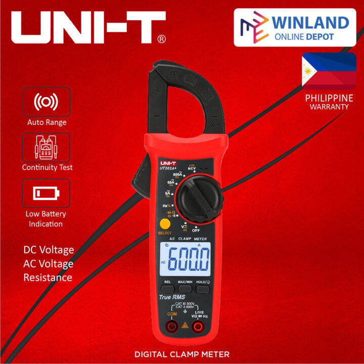 UNIT by Winland UT202A+ True RMS Digital Clamp Multimeters 600A Meter Voltage Current
