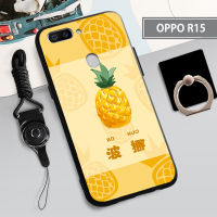 เคส TPU แบบนิ่มสำหรับ OPPO R15เคสโทรศัพท์คลุมทั้งหมดสายรัดและฝามีที่ถือวงแหวนโทรศัพท์กันรอยขีดข่วนแบบแฟชั่น