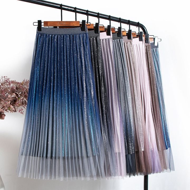 cc-qooth-gradient-color-mesh-skirt-waist-a-line-length-pleated-qt1785