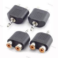 4pcs 3.5mm Plug Male to 2 RCA Female AUX Audio Adapter Y Type Splitter Connector For Earphone Stereo Headphone Speaker WDAGTH