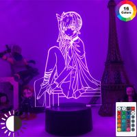 ✸❧ Anime Demon Slayer Tsuyuri Kanawo Figure Led Night Light for Girls Room Decor Nightlight Kimetsu No Yaiba Gift Table Lamp