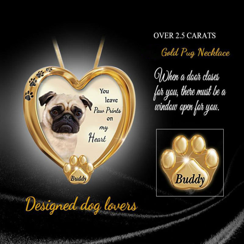 Hot Sale Fashion Necklace For Dog Lover Jewelry Footprint  Dog Paw Pendant 