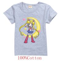 Sailor Moon Girl’s Children 100% Cotton Tracksuit 0collar T-shirt Girls Tops Boys Shirt