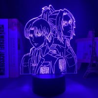 Attack on Titan Levi Ackerman Acrylic 3D Lamp Hange Zoe for Home Room Decor Light Child Gift Hange Zoe LED Night Light Anime