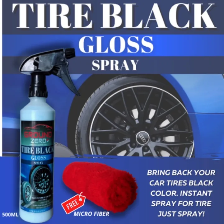 Oona W Ground Zero Car Care Tire Black Eco Spray(500ML) black for Car
