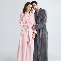 ยาวพิเศษ Plus ขนาดฤดูหนาว Warm Coral Fleece เสื้อคลุมอาบน้ำผู้หญิงผู้ชาย Flannel Doy Kimono Bath Robe เพื่อนเจ้าสาว Dressing Gown Wedding