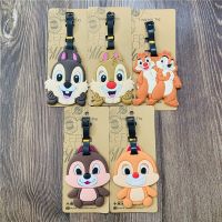 【DT】 hot  Disney Chip Dale Anime Luggage Tags Cartoon Suitcase Tag Travel Accessories Bag Holder Label Birthday Gift