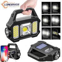 1000lm Rechargeable Portable lanterns Waterproof 6 Gear Torch Light Powerful Flashlight Solar lamp USB Charging for Camping