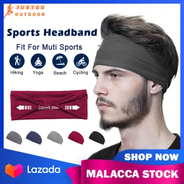 PrettySet】Men Women Headband Sport Sweat Hair Bands Forehead Protection  Running Fitness Yoga Elastic Sweatband