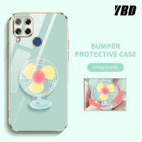 YBD เคสโทรศัพท์อย่างเรียบง่ายสำหรับ OPPO Realme C21 C15 C21Y C25Y C12 C25 C25S Realme Narzo 20 30A สเตอริโอ50A หมุนได้พัดหลากสีเคสกันกระแทกกล้องคลุมทั้งหมด