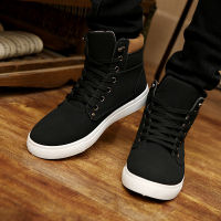 Autumn Winter Men Boots Big Size 38-47 Fashion Fur Lace-up Warm Leather Boots For Men High Top Snow Casual Shoes Men