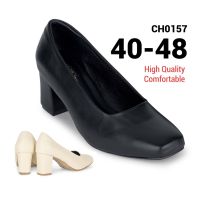 รองเท้าไซส์ใหญ่ 40-48 คัชชูส้นเตี้ยหัวตัด ใส่ออกงาน รับปริญญาไซส์ใหญ่ CH0157