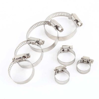 10pcs Iron Galvanized Adjustable Drive Hose Clamp Fuel Line Worm Size Gear Clip Pipe Clamp Tube Fasterner 8mm Spring Pipe Clips