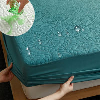 Queen King Quilted Waterproof Mattress Cover with Elastic Fitted Sheet Solid Color Bed Covers cm