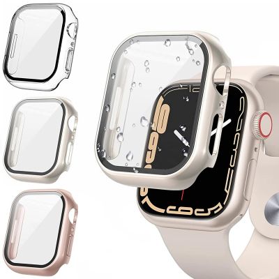 Glass+Cover For Apple Watch case 8 7 6 SE 5 3 iWatch Accessorie Screen Protector Apple watch serie 44mm 45mm 41mm 40mm 42mm 38mm Cases Cases