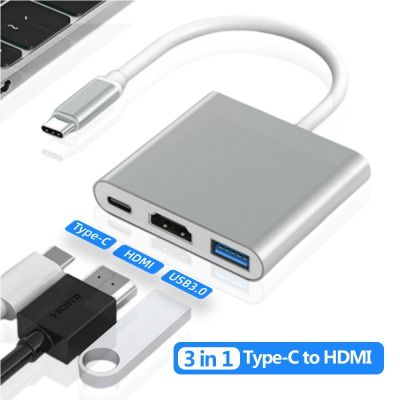 USB C ถึงสายอะแดปเตอร์ HDMI ตัวแปลง USB ชนิด C USB อินเตอร์เฟซ3.1 4K อะแดปเตอร์ชาร์จสำหรับ Macbook Air 12ตัวฮับแปลงสัญญาณ Feona