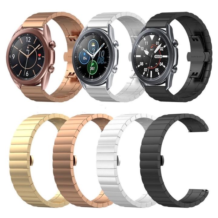 สายนาฬิกาโลหะสำหรับ-galaxy-watch4-watch-3-amazfit-gtr-สแตนเลสสายรัดผีเสื้อสำหรับ-gt2-22mm-20mm
