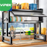 Vipek ชั้นวางจานสแตนเลส 65/75/85/95/105ซม คร่อมอ่างล้างจาน ชั้นวางของในครัว bowl rack ชั้นวางของ ชั้นคว่ำจานชาม