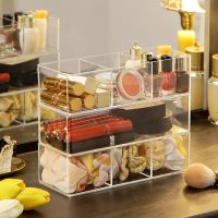 NEW Desktop Clear Acrylic Makeup Layered Storage Box Drawer Storage Compartment Dressing Table Cosmetic Lipstick Finishing Box