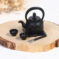 1 Set 1: 12 Dollhouse Furniture Miniature Classic Kungfu Tea Teaware Teapot Cup Plate 1 Teapot With Lid+ 3 Cups