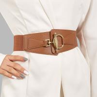 QianXing Shop Ladies Wide Belt Elastic Vintage Imitation Leather Waistband Cinch Fashion Wild Girdle Womens Waist Seal Belt Dress Accessories