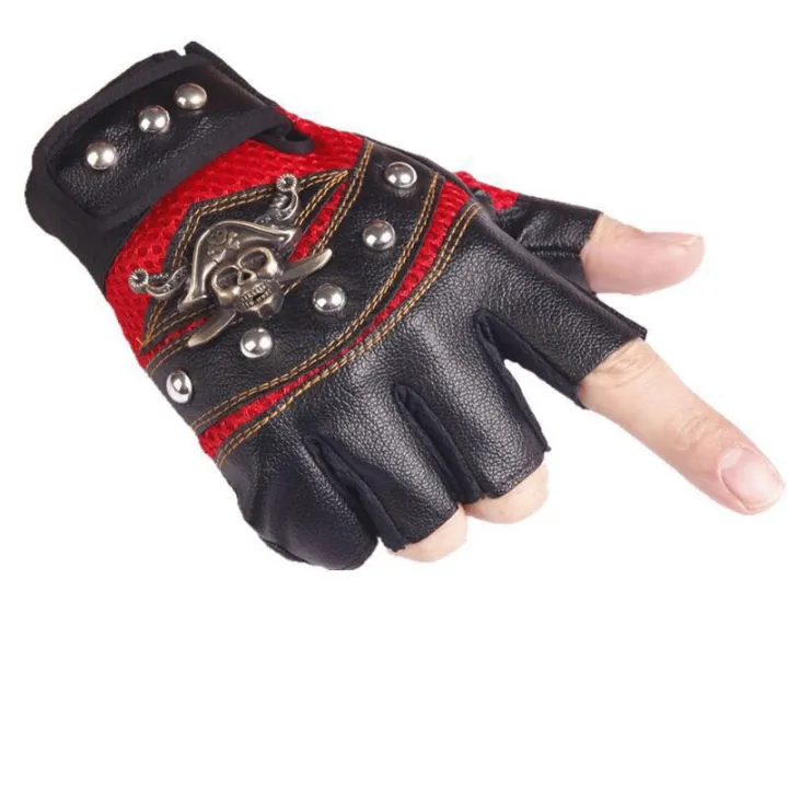 punk-skulls-rivet-pu-leather-gloves-men-women-fashion-hip-hop-anti-slip-half-finger-gloves-summer-cycling-motorcycle-accessories