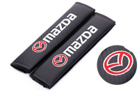 หุ้มเบลท์ โลโก้ มาสด้า คาร์บอน  ราคาต่อ 1 ชุด 2 ชิ้น Car Seat Belt Cover Safety Shoulder Pads Strap Protection For Mazda 3 5 6