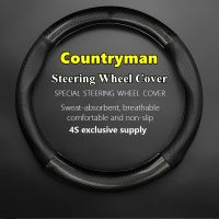 gthrrftdb Car PUleather For MINI Countryman Steering Wheel Cover Leather Carbon 1.5T 2.0T COOPER ALL4 2017 2018 2019 2020 2021 2022 2023