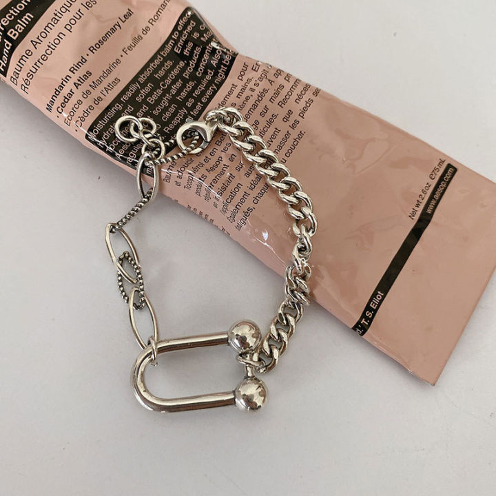 anenjery-vintage-925-sterling-silver-horseshoe-u-shaped-tank-chain-bracelet-for-women-korean-jewelry-s-b455