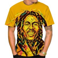 2023 NEWSummer ใหม่สไตล์ Bob Marley 3D พิมพ์เสื้อยืดหลวม Plus ขนาด Street Unisex เสื้อยืด