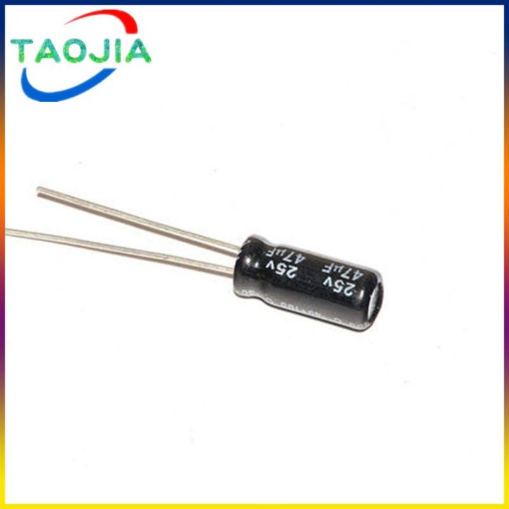 50pcs-47uf-25v-47mfd-25volt-5-11mm-aluminum-electrolytic-capacitor-radial-47mf25v-47uf25v-25v47mf-25v47uf-electrical-circuitry-parts