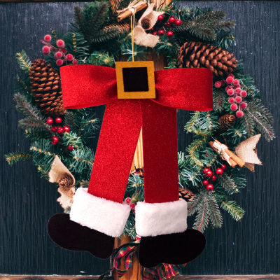 Originality Wall Hanging Home Furnishings Crafts Bedroom Christmas Decorations Santa Claus Bow Knot