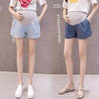 New 2022 Womens Shorts Summer Wear Belly Support Blue Casual Maternity Soft Clothing Loose Pants for Pregnancy Clothes