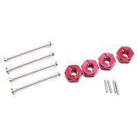 4 PCS for Wltoys 144001 1/14 RC Car Spare Parts 144001-1281 Rear Dog Bone with RC Car Spare Parts Metal Combiner,Red