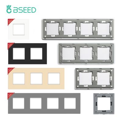 ​BBSEED EU Standard Plastic Panel Wall Socket Frame PC Frame With Metal Plate 86/157/228/299mm White Black Golden Gray