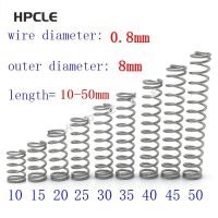 เส้นผ่านศูนย์กลางลวด20ชิ้น = 0.8Mm Od = 8สเตนเลสสตีลไมโครคืนสปริงป้องกันการกัดกร่อนการบีบอัดขนาดเล็ก