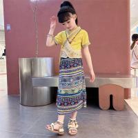 ☞❇◙  Thai national costume hulus girls in the summer of new Chinese national wind color skirt suit children childrens clothing