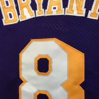 【Feb】 Throwback jerseys the lakers jinbiao 8 purple net punch-line embroidery jacket basketball uniform