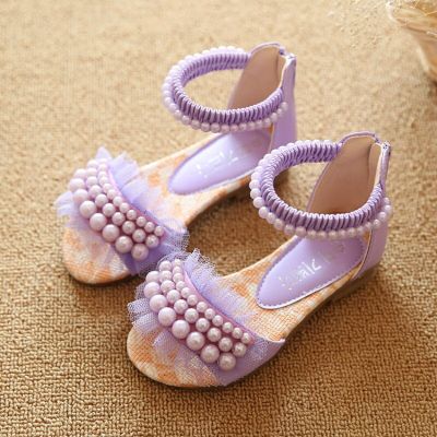 Girls Sandals 2022 Summer New Flower Girl Children Sandals Kid Baby Single Shoes Casual Beach Shoes Fashion Princess Shoes D479