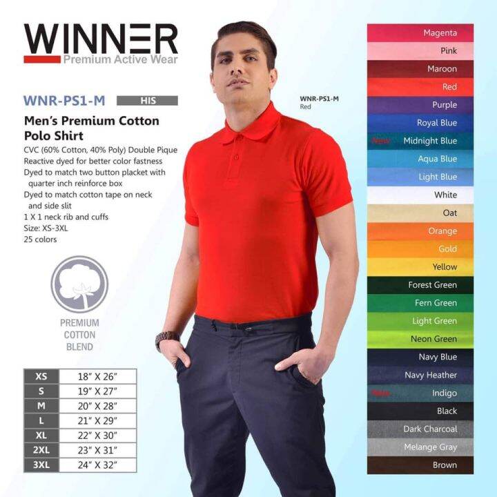 Winner Premium Mens Polo Shirt Pin Lazada Ph