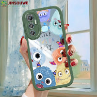 Jinsouwe เคสมือถือสำหรับ Infinix เคส Hot11สำหรับเด็กผู้หญิงลายการ์ตูนมอนสเตอร์แบบเต็มปกหนังเคสกระจก X662